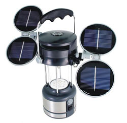 Туристический фонарь с аккумулятором (на солнечных батареях)